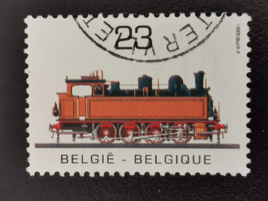 Belgie 1985 - treinen, spoorwegen, locomotief, Ophalen of Verzenden, Gestempeld, Treinen
