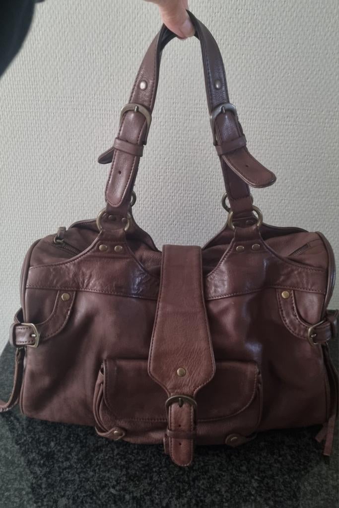 Bruine leder handtas, Enlèvement, Utilisé, Sac à main