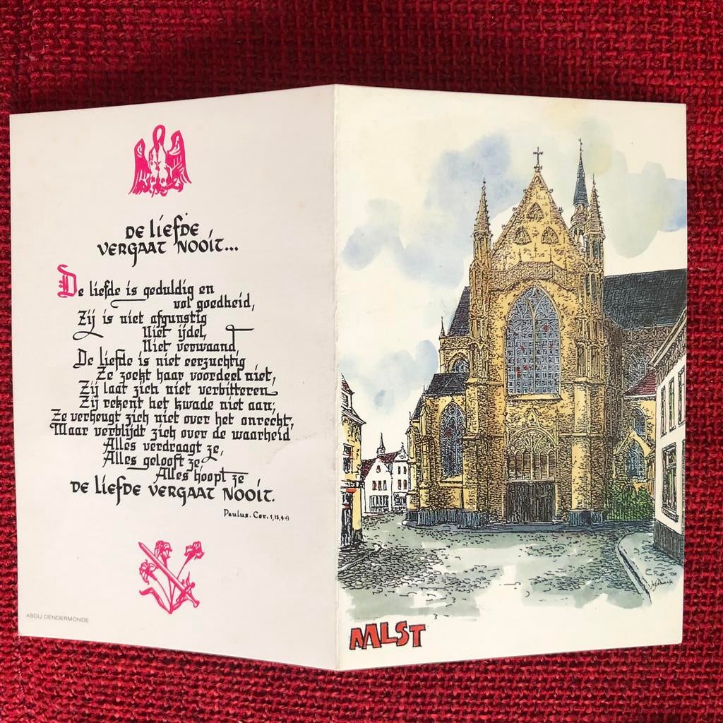 Kaart Sint Martinus Kerk Aalst, Ophalen of Verzenden