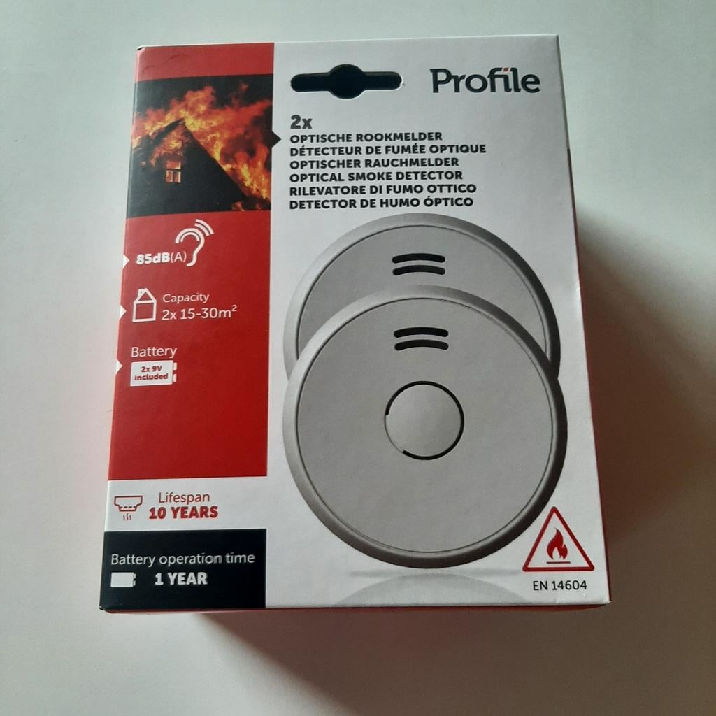2x rookmelder met batterij, Ophalen, Zo goed als nieuw