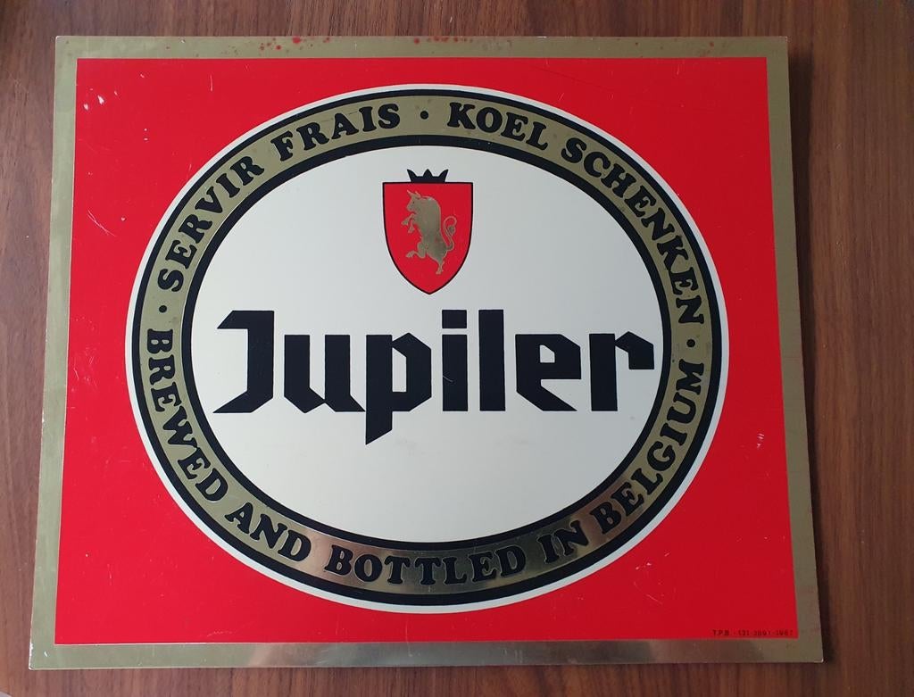 Panneau publicitaire en plastique dur - Jupiler 1987 -, Enlèvement ou Envoi, Utilisé, Panneau, Plaque ou Plaquette publicitaire