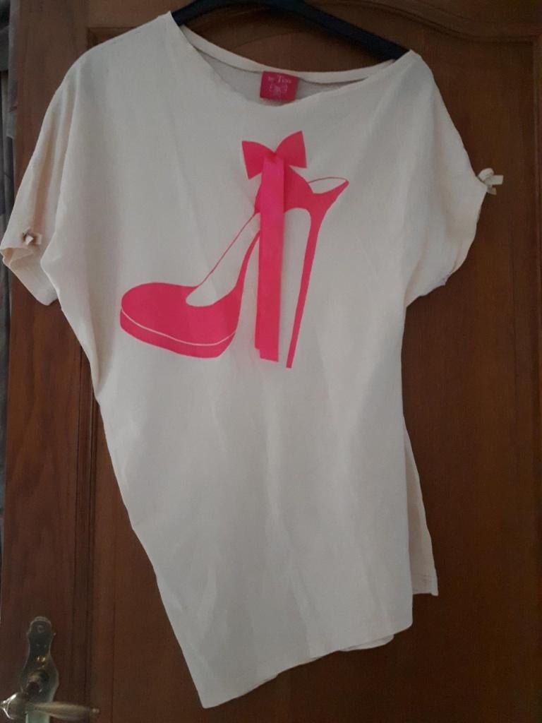 T-shirt - rose - de Tess - taille M/L - 3,00€, Manches courtes, Taille 38/40 (M), Rose, By Tess