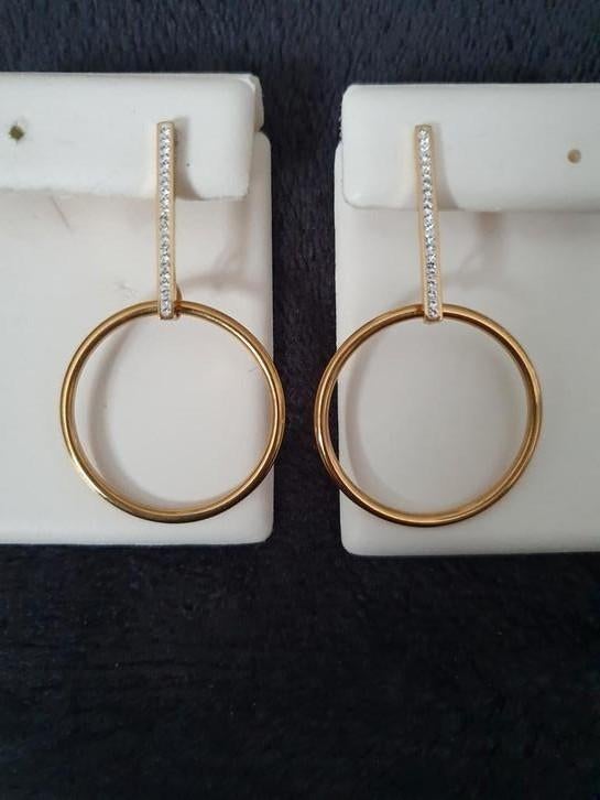 Nieuwe oorbellen van Twice as Nice in edelstaal, Neuf, Enlèvement ou Envoi, Or, Avec strass