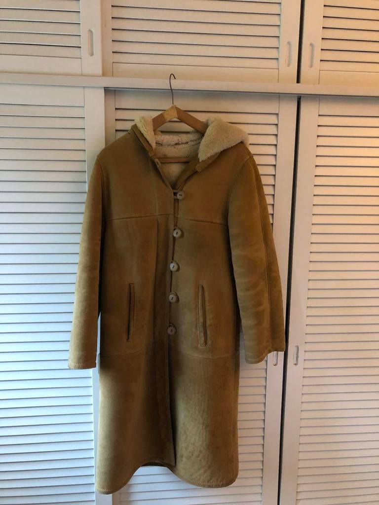 Manteau en mouton retourné taille S/M, Enlèvement ou Envoi, Porté, Taille 38/40 (M), Beige