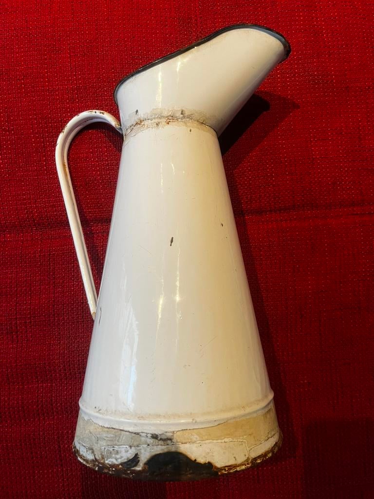 Antiek emaille melkkan, Ophalen of Verzenden