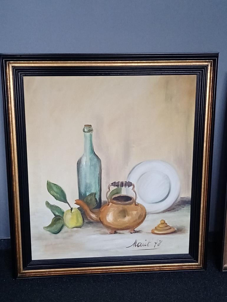 Klassiek schilderij op doek 86x97, Antiek en Kunst, Kunst | Schilderijen | Klassiek, Ophalen of Verzenden