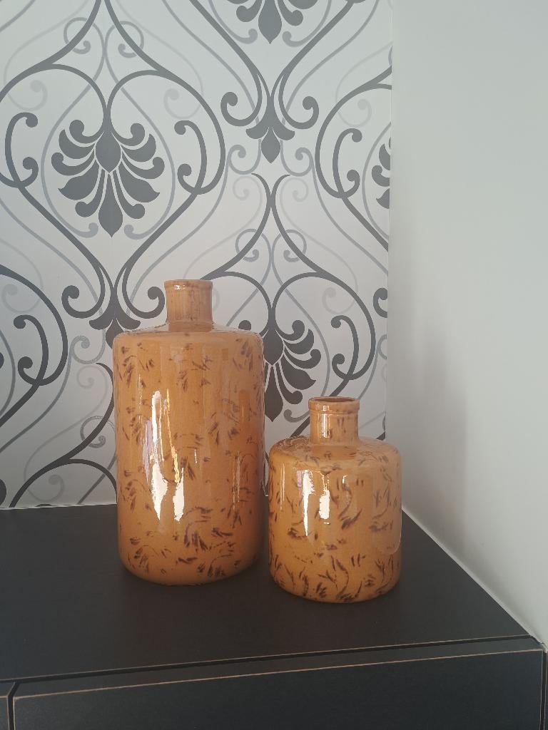 Decoratieve vazen, Huis en Inrichting, Woonaccessoires | Vazen, Ophalen, Aardewerk of Porselein, Oranje, Zo goed als nieuw