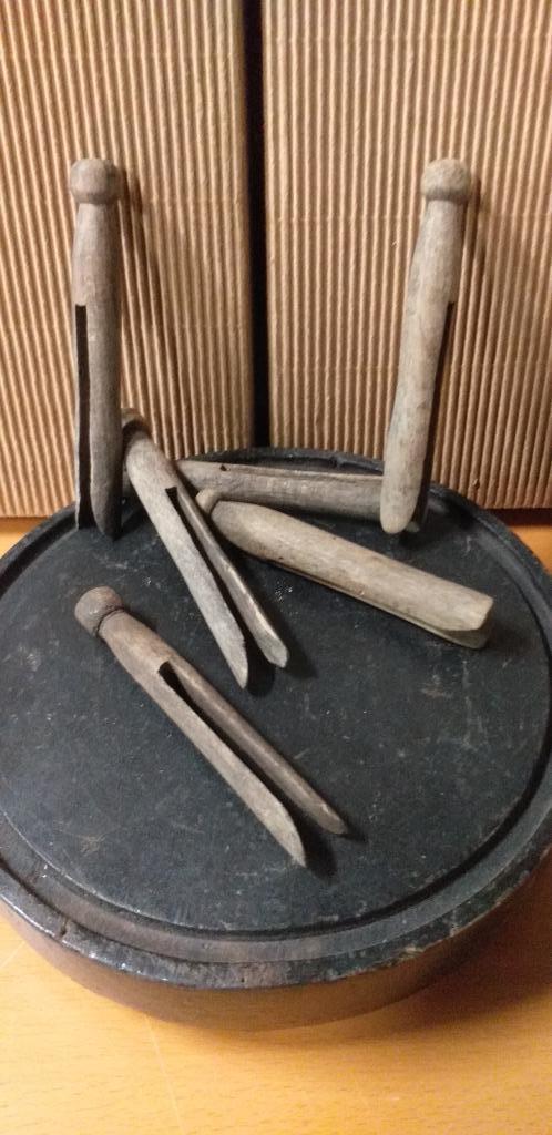 6 antieke houten wasknijpers, Ophalen of Verzenden