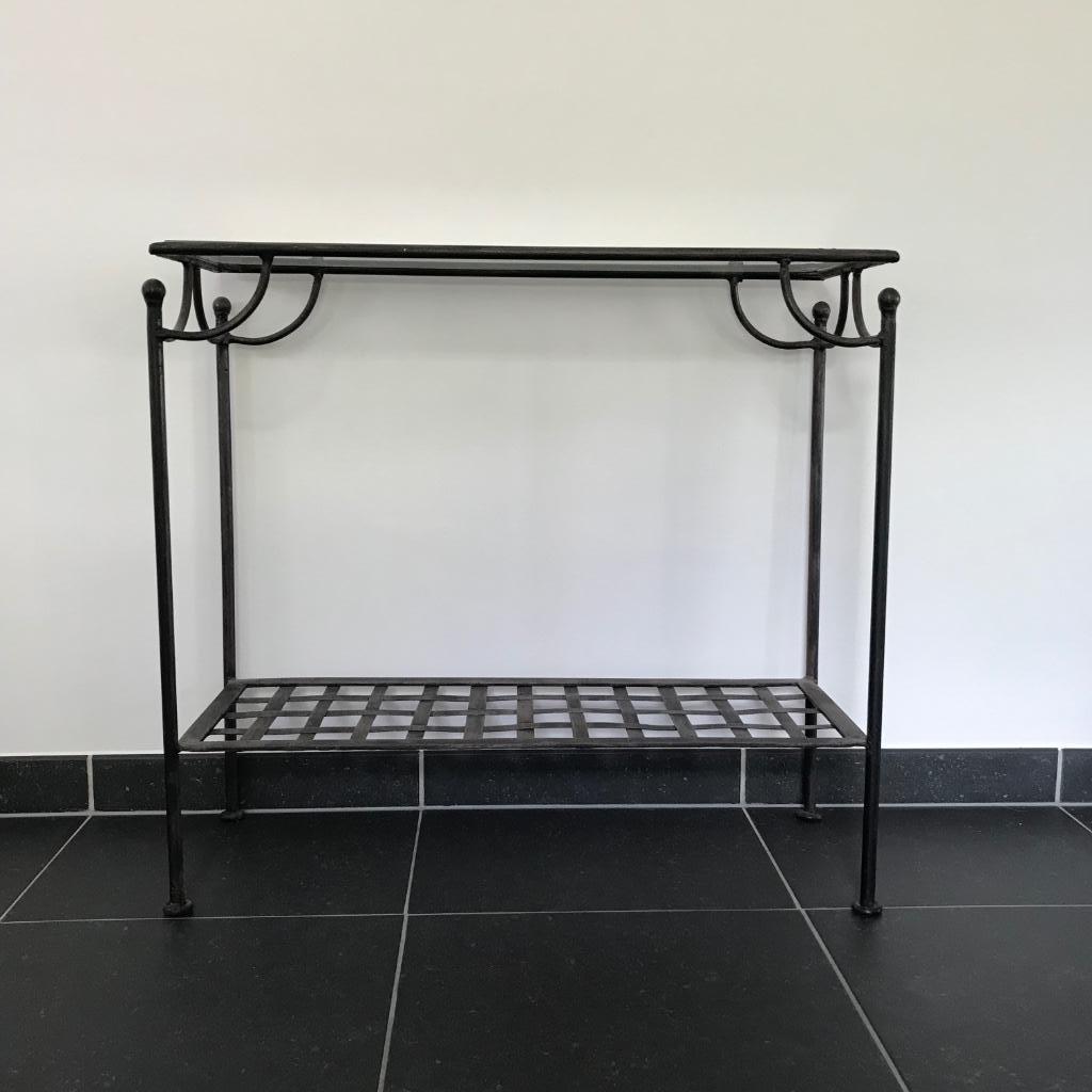 handgemaakte smeedijzeren zijtafel (piece unique), Huis en Inrichting, Tafels | Bijzettafels, Ophalen, Overige materialen, Uniek
