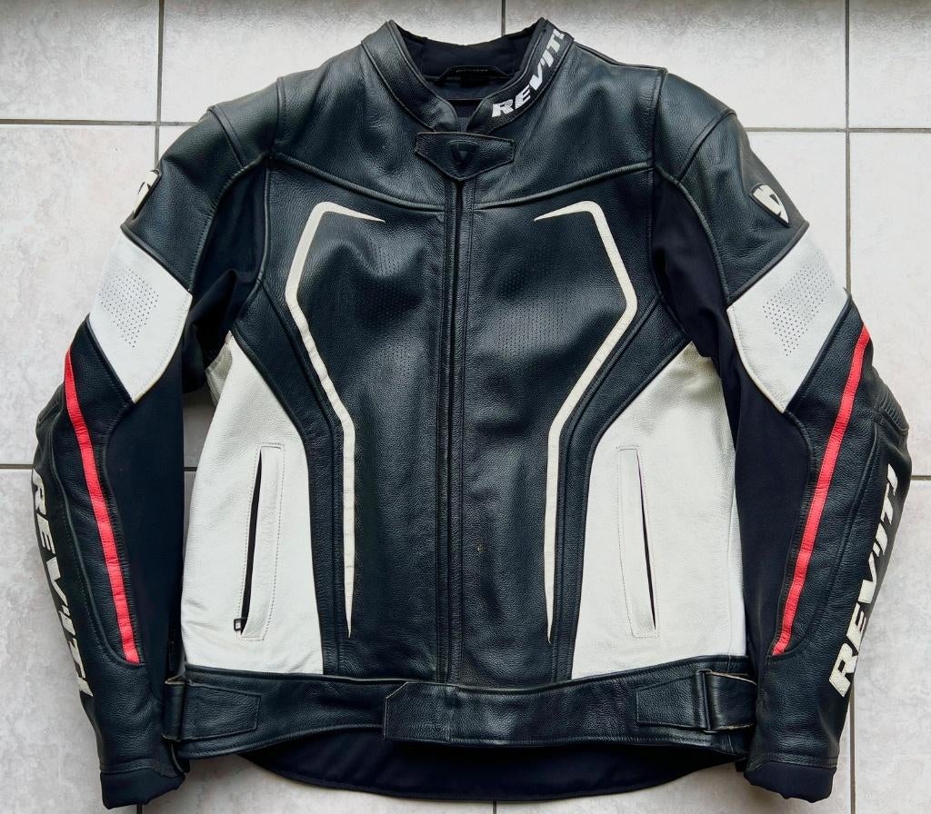REV'IT! Vertex GT jas Zwart-Rood, Seconde main, Manteau | cuir, Enlèvement, Hommes