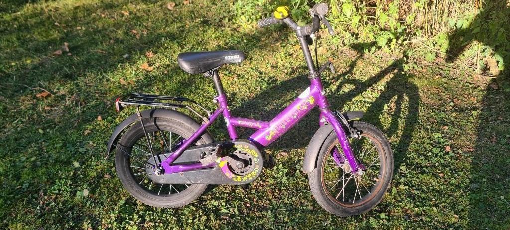 Velo enfants bleu (taille de roue 16") avec roues latérales, Enlèvement, Utilisé, 16 à 20 pouces, Stabilisateurs