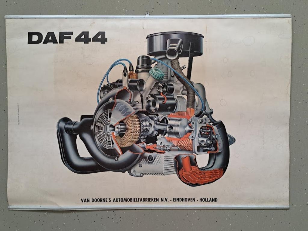 Vintage Muurplaat - Daf 44 - 1970, Ophalen, Gebruikt, Reclamebord