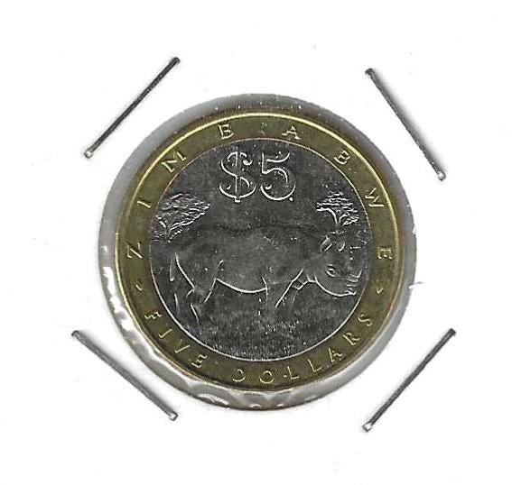 Zimbabwe, 5 Dollars 2011., Postzegels en Munten, Ophalen of Verzenden, Zimbabwe, Losse munt