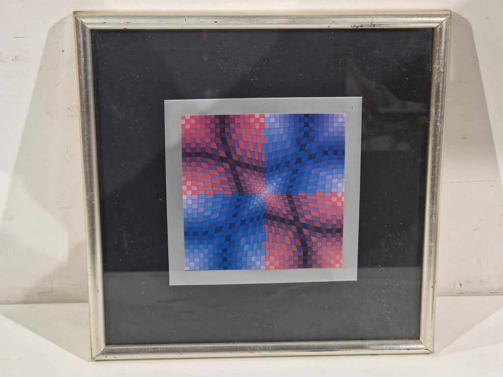 Victor Vasarely ,  Pauk Arny , edition Rene , ingekaderd, Enlèvement ou Envoi