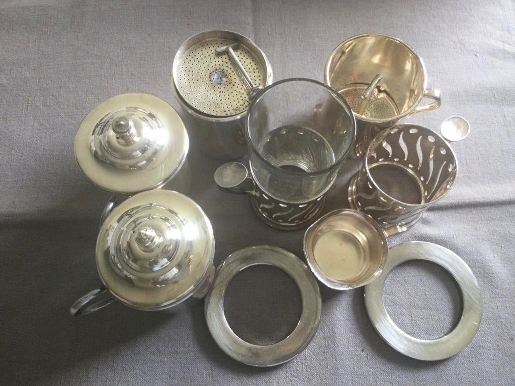 Verzilverde onderdelen koffiefilters, Antiek en Kunst, Ophalen of Verzenden, Zilver