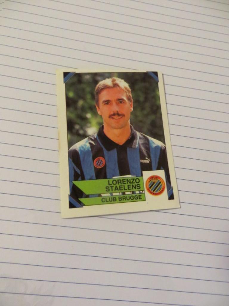 Voetbal: Sticker football 95 :  Lorenzo Staelens - Brugge, Ophalen of Verzenden, Nieuw, Sticker