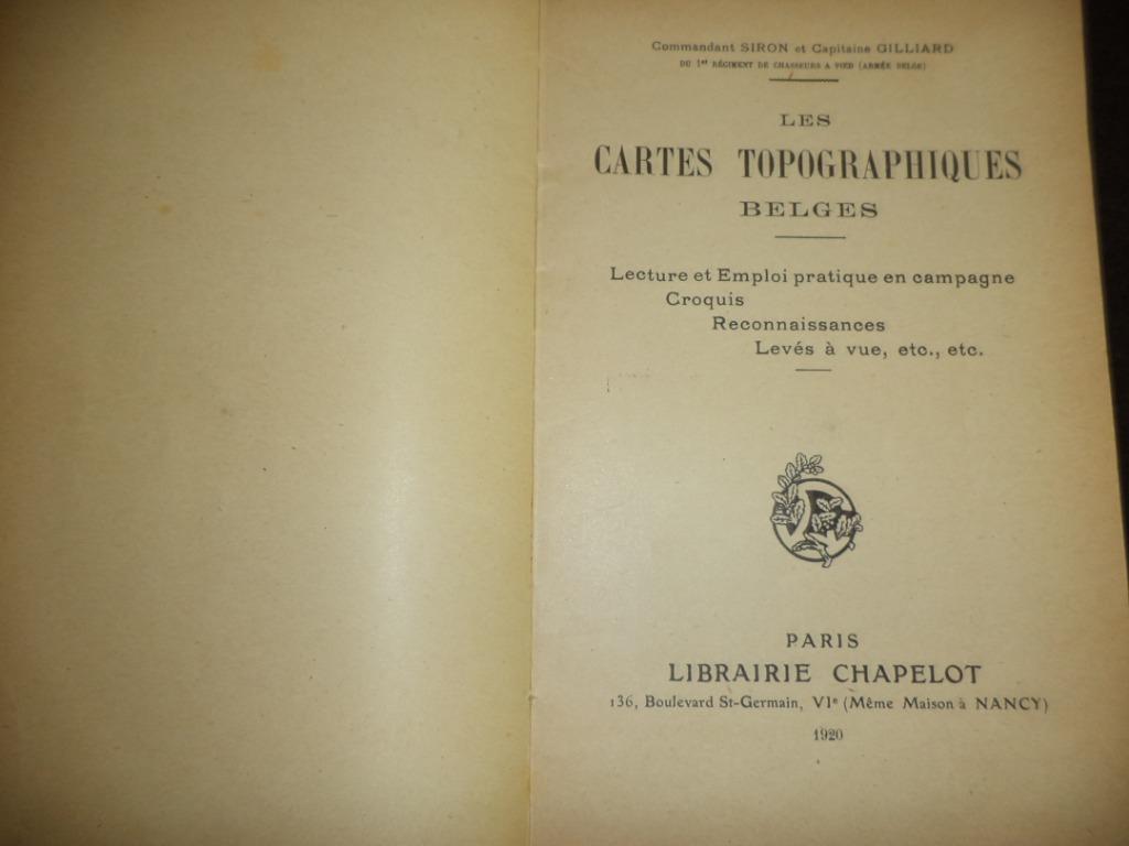 1917 Front de l'Yser LES CARTES TOPOGRAPHIQUES BELGES ABBL, Enlèvement ou Envoi