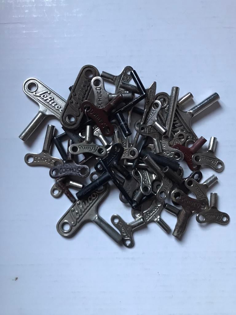 Schuco sleutels nr. 1, 2 en 3 + Kürbel sleutels, Antiek en Kunst, Verzenden