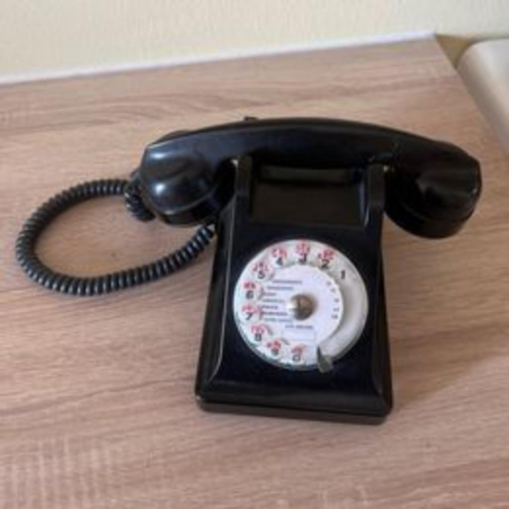 Ancien téléphone à cadran en Bakélite noir, Télécoms, Enlèvement ou Envoi, Utilisé, Bakélite