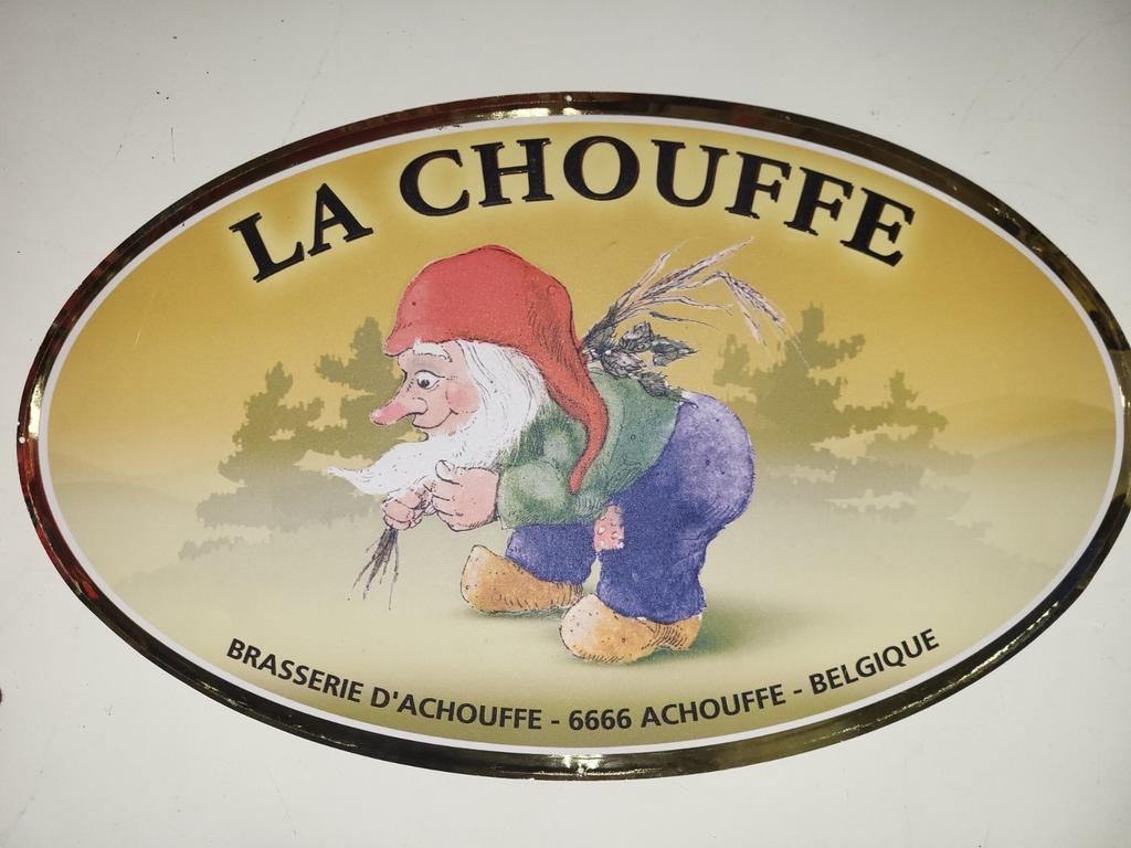 Panneau d'affichage en métal pour la bière La Chouffe - exce, Enlèvement ou Envoi