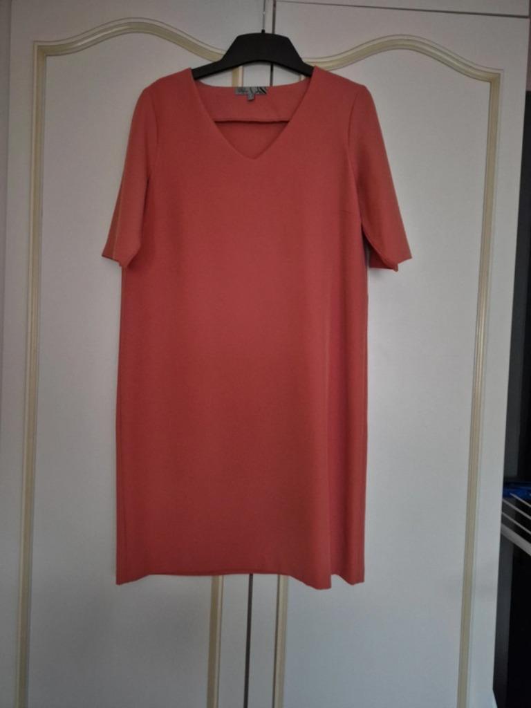 Recht kleedje  met korte mouw D'Auvry Maat 44, Kleding | Dames, Maat 42/44 (L), Oranje, Ophalen of Verzenden, Zo goed als nieuw