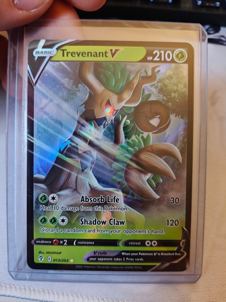 Carte Pokémon Trevenant V 013/203: SWSH07: Evolving Skies EN, Hobby en Vrije tijd, Verzamelkaartspellen | Pokémon, Nieuw, Losse kaart