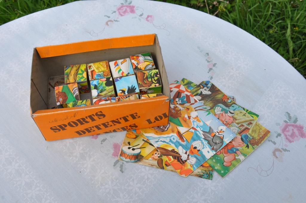 ancien jeu de cube en bois theme disney  (3), Enlèvement ou Envoi