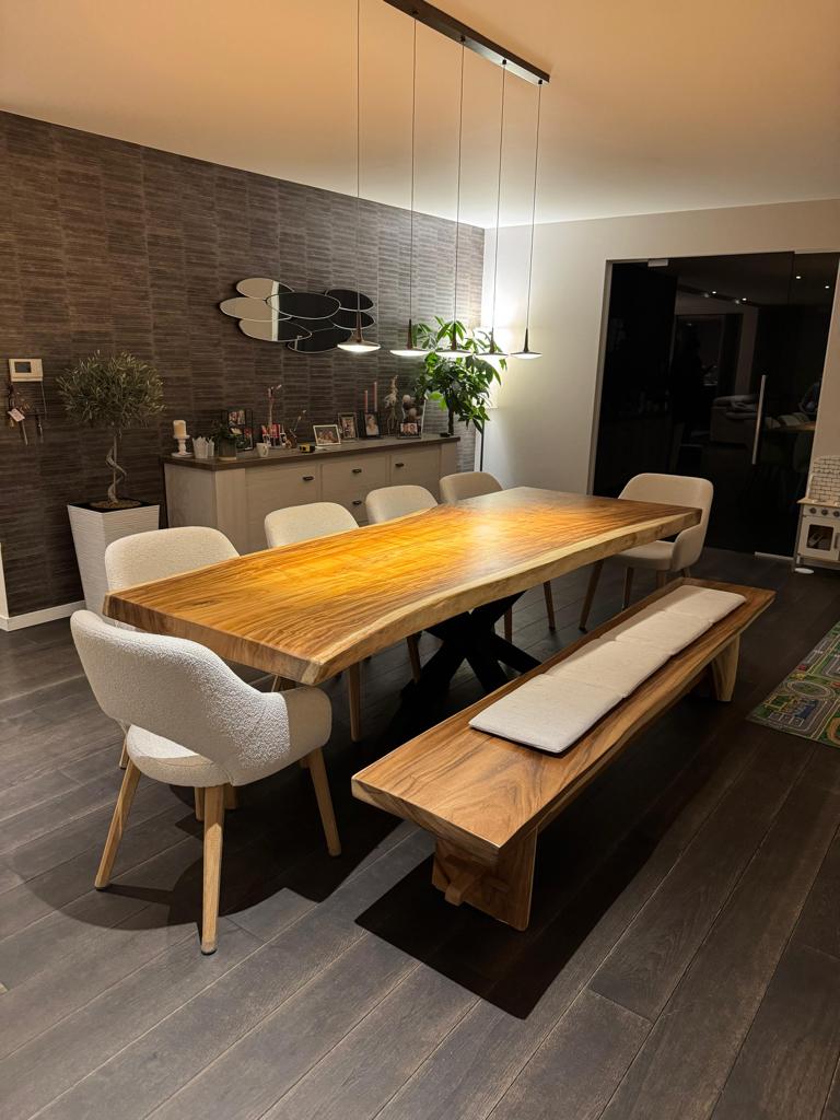 Mobilier en tronc d'arbre, hôtellerie, tables de banc, extér, Maison & Meubles, Tables | Dessertes, Comme neuf, 50 à 75 cm, Autres formes