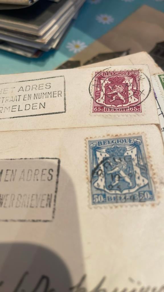 Timbres belges anciens 10-50-60-65 cents, Enlèvement ou Envoi, Affranchi