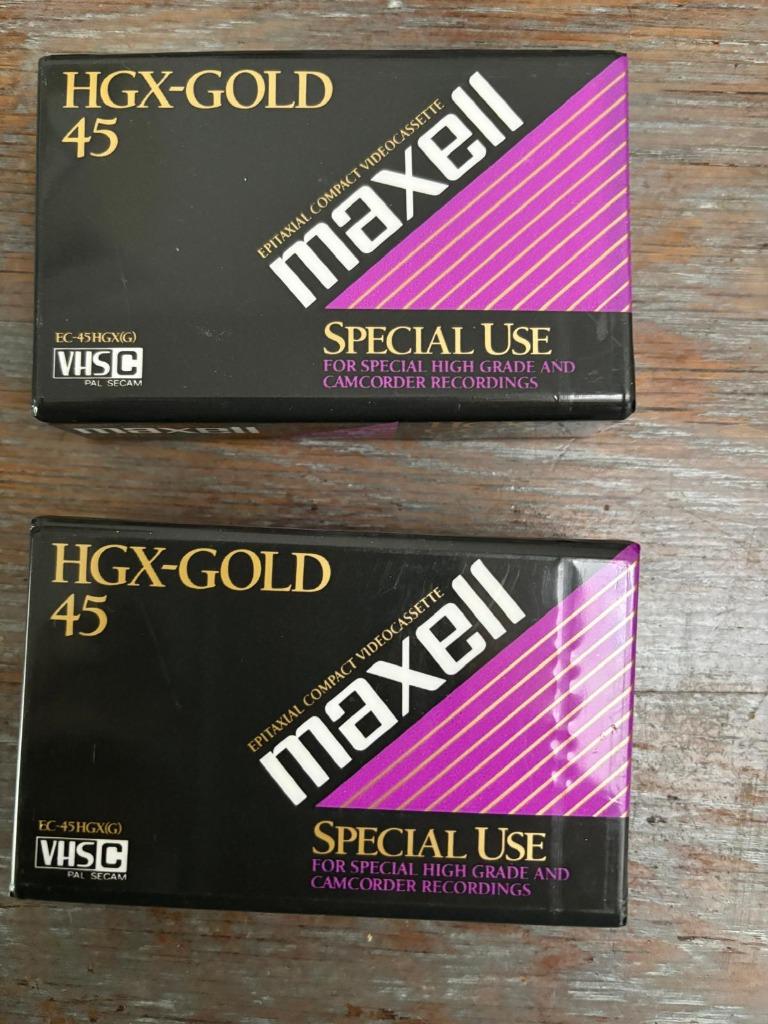cassettes vidéo Maxell VHS-C, 45, scellées, lot 2, Envoi