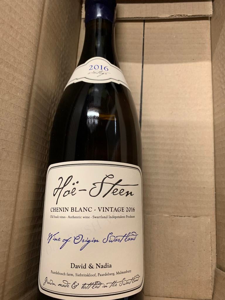 Topwijn Hoe-Steen van 2016 - 1 fles - zeldzame keldervondst, Ophalen of Verzenden, Zo goed als nieuw, Afrika, Witte wijn