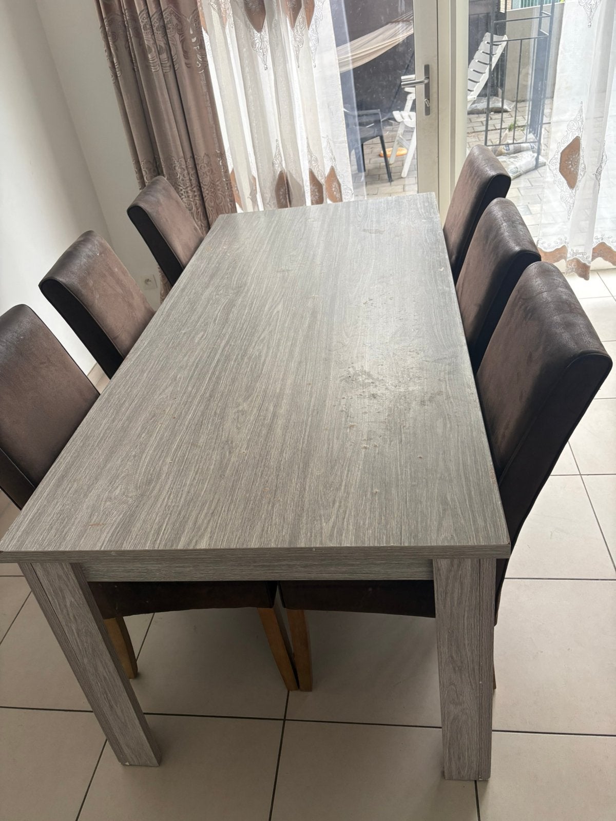 Gratis gebruike Tafel + 6 stoelen, Ophalen, Gebruikt, Landelijk