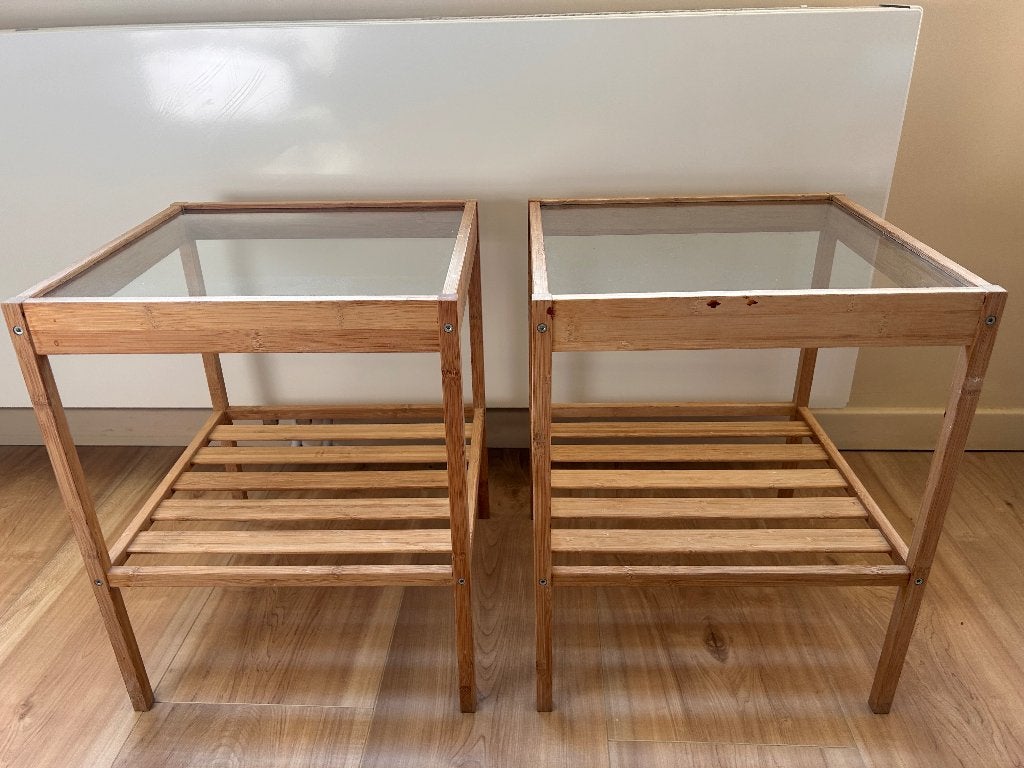 2 Bijzettafels, Ophalen, Minder dan 45 cm, Minder dan 55 cm, Vierkant