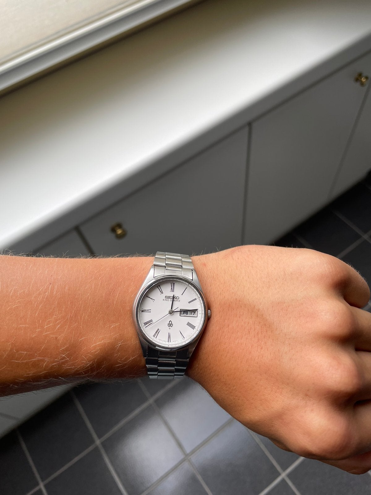 Seiko King Quartz 4823-8110 (1978) - Romeinse Wijzerplaat, Seiko, Staal, Polshorloge, 1960 of later