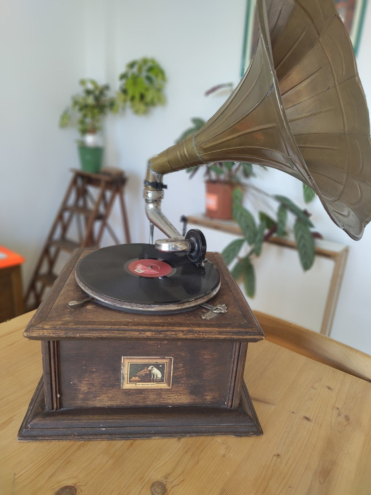 Gramophone authentique "His Master's Voice" – 1930, Antiquités & Art, Antiquités | TV & Hi-Fi, Enlèvement