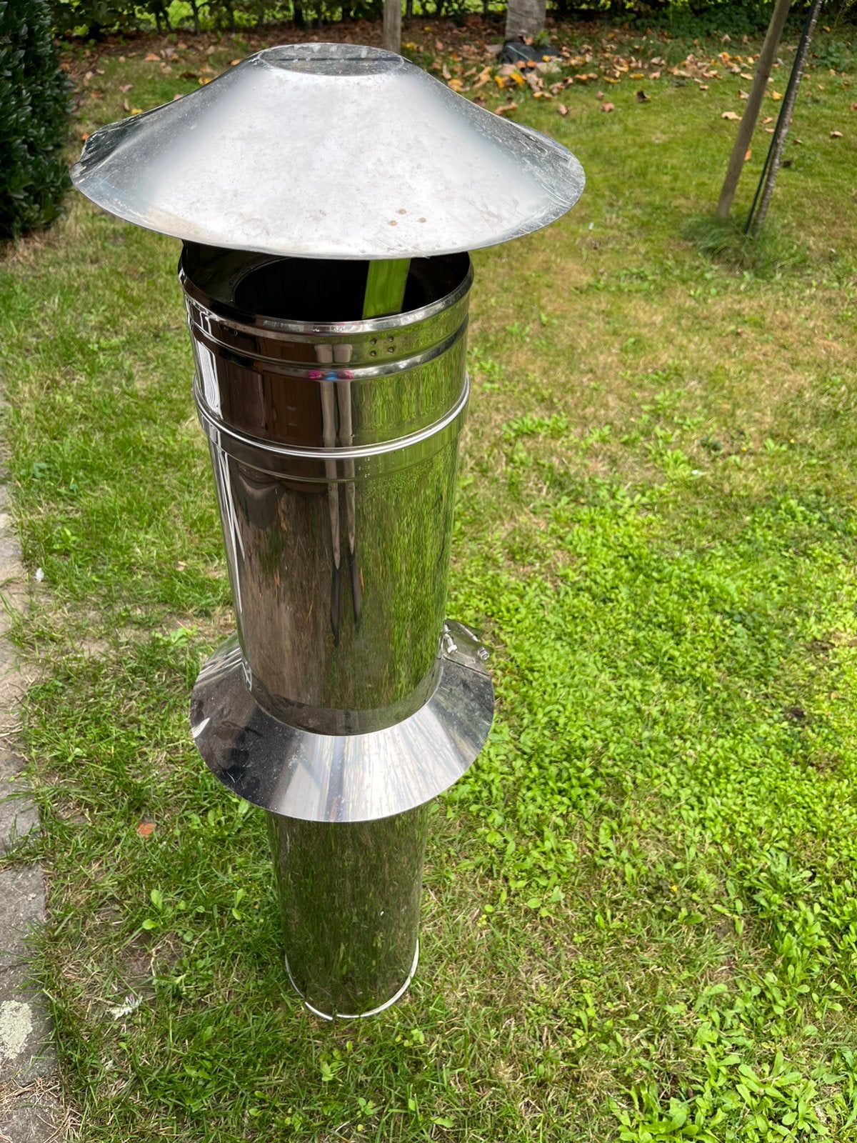 Complete dubbelwandige kachelpijp in inox, Huis en Inrichting, Ophalen, Gebruikt