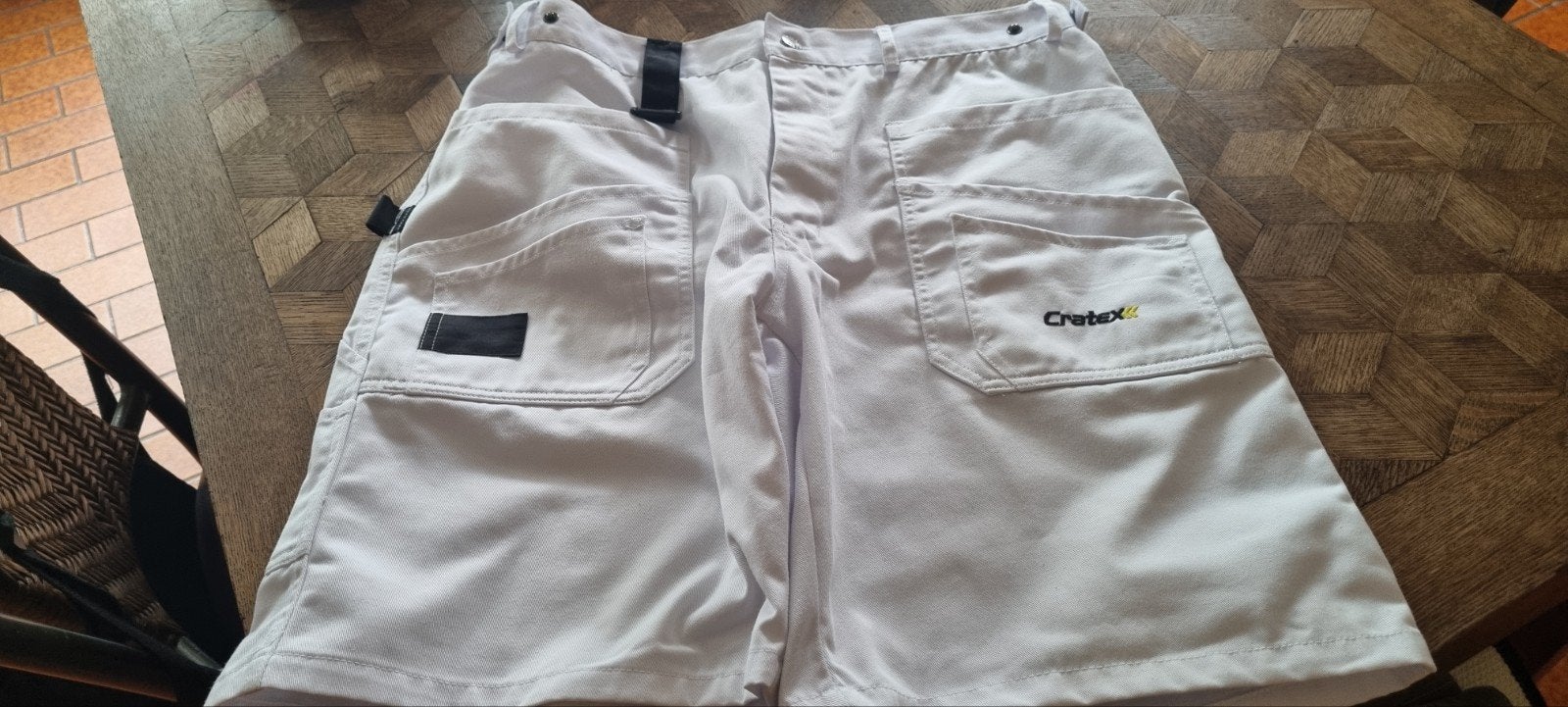 Cratex mannen broek, Ophalen, Maat 52/54 (L), Wit, Nieuw