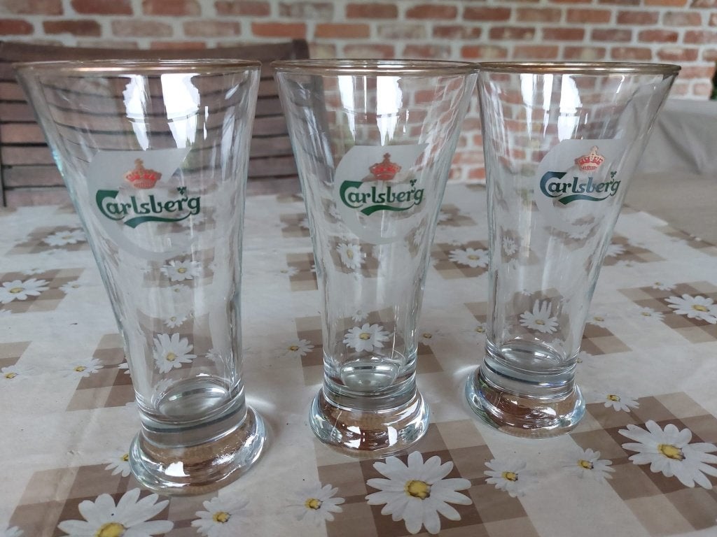 Bierglazen Carlsberg, Ophalen of Verzenden, Zo goed als nieuw, Glas of Glazen, Overige merken
