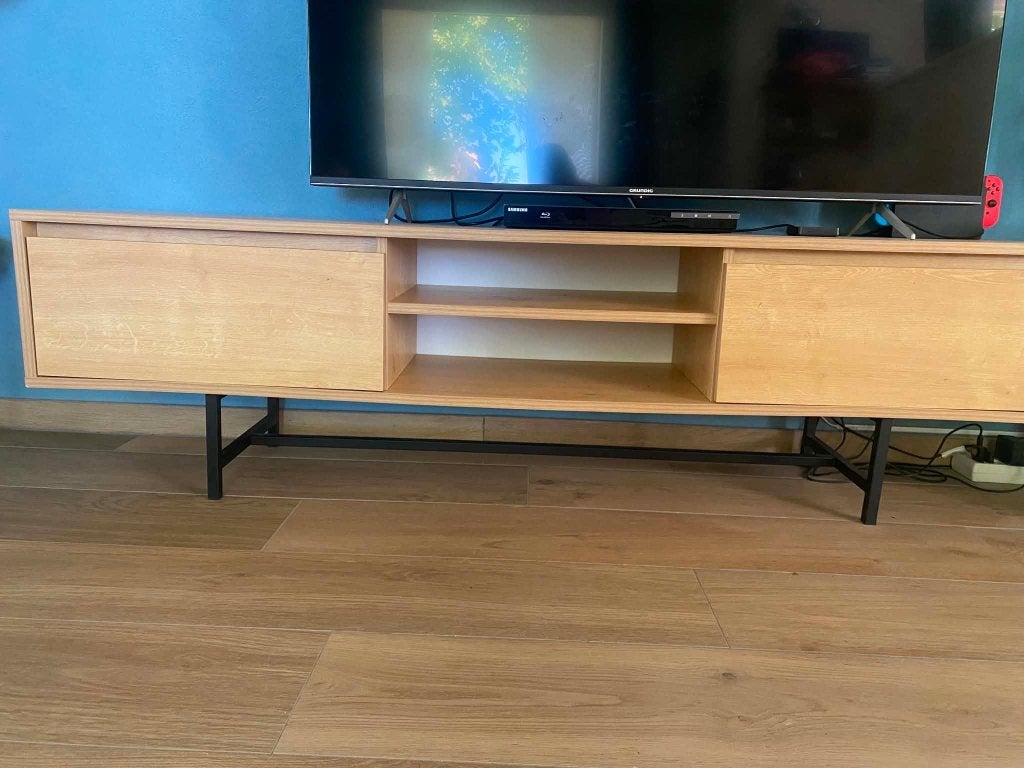 tv meubel, 150 tot 200 cm, Zo goed als nieuw, Minder dan 100 cm, Modern