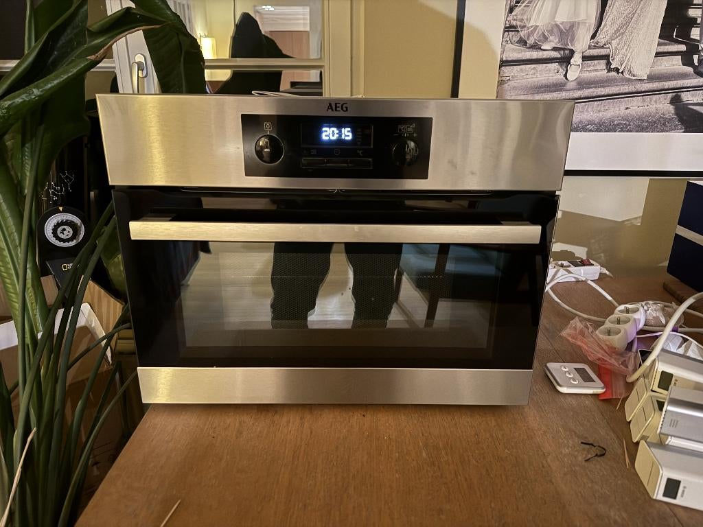 AEG KMS361000M Combi oven inbouw, Encastré, Enlèvement, Utilisé, 45 à 60 cm