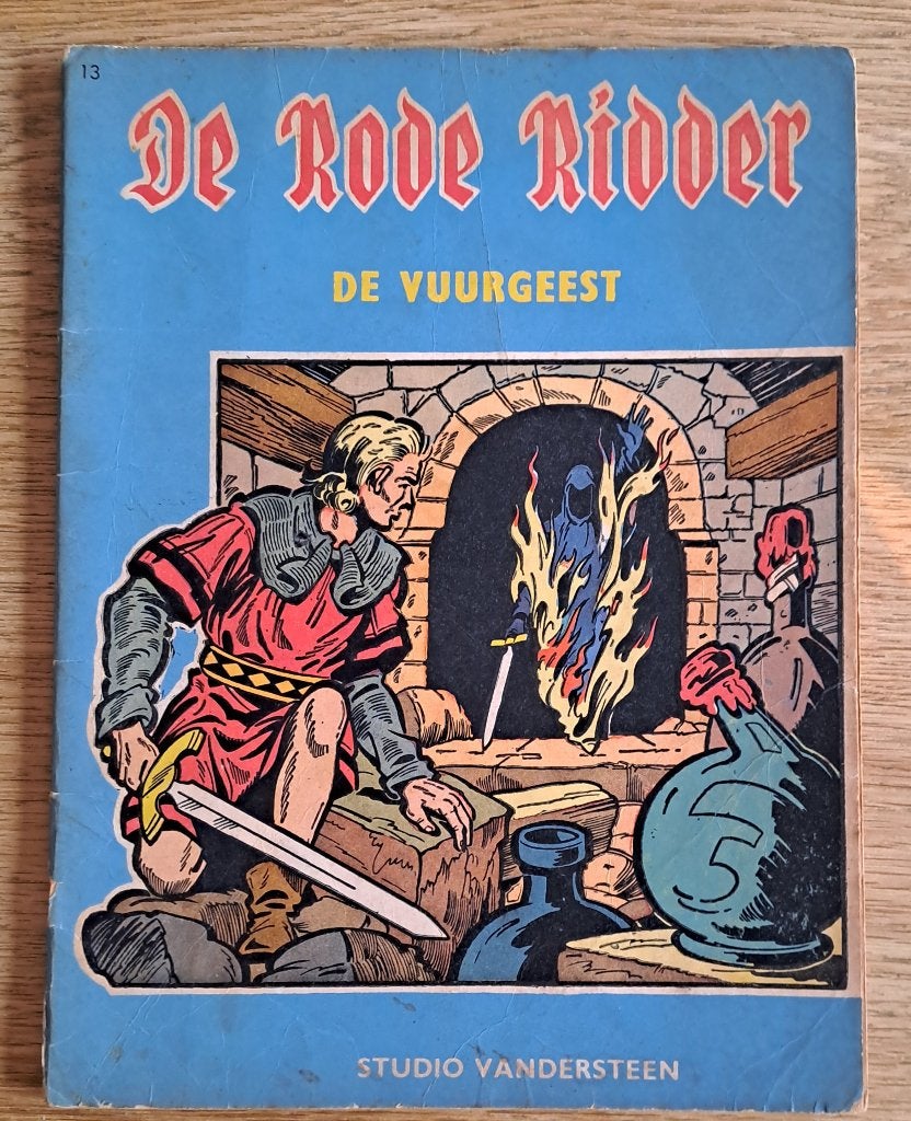 13 - De Rode Ridder - De Vuurgeest (eerste druk), Boeken, Gelezen, Willy vandersteen, Eén stripboek, Ophalen of Verzenden