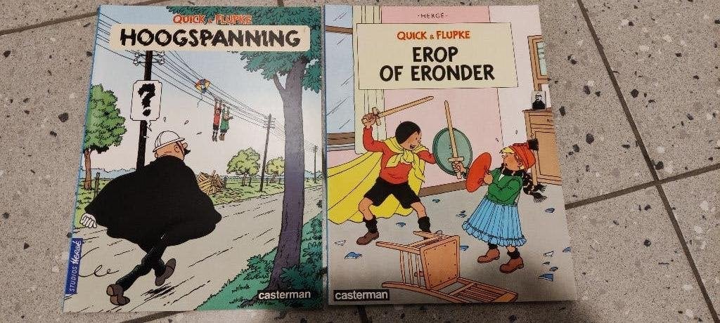 Quick en Flupke -6- Erop of eronder, Une BD, Comme neuf, Enlèvement, Hergé