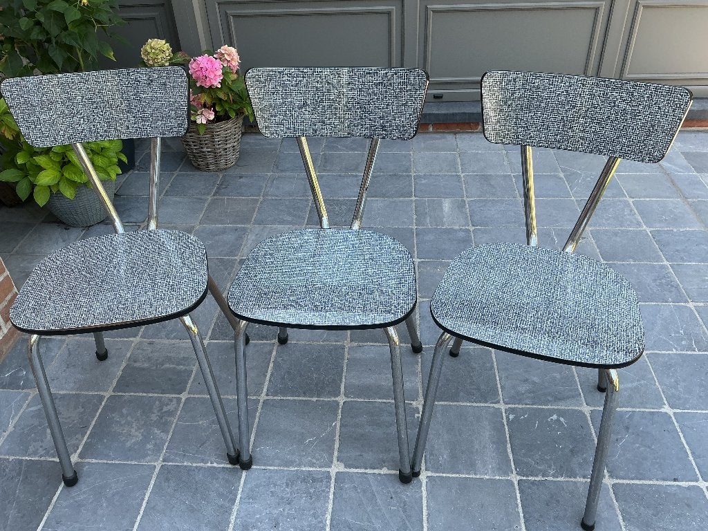 3 vintage formica stoelen, Antiek en Kunst, Ophalen