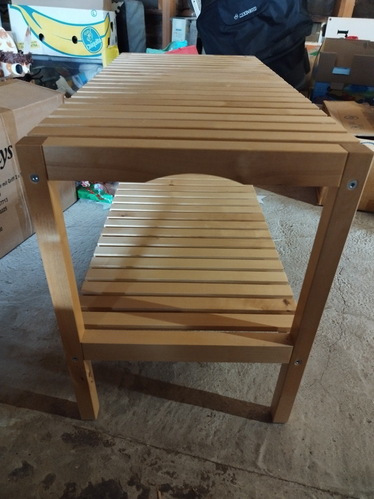 Badkamerbankje hout, Ophalen