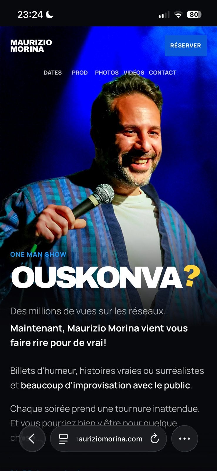 Place de spectacle Maurizio Morina, Tickets & Billets, Novembre