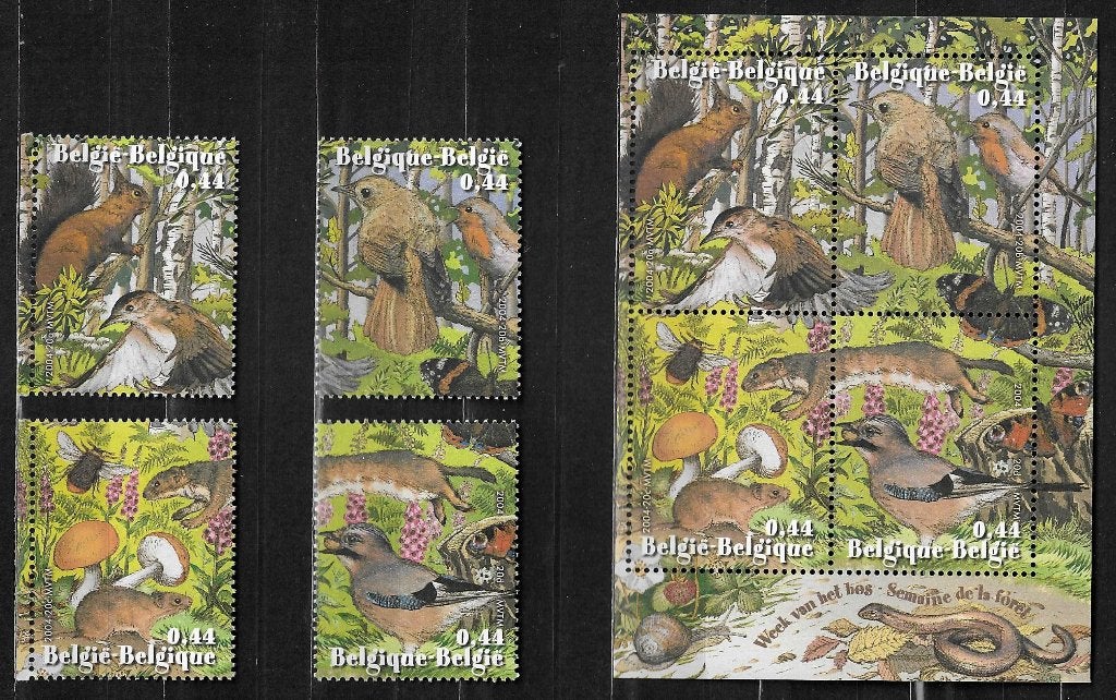 Belgique OPC 3312-15 + BL115 Semaine de nature forestière **, Enlèvement ou Envoi, Non oblitéré, Neuf