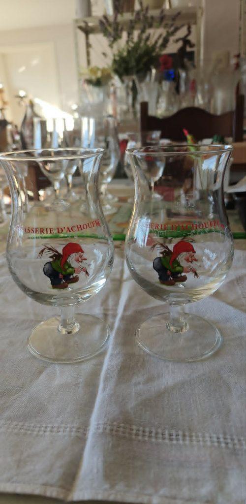 glazen Brasserie D'Achouffe 33 cl 2 stuks, Enlèvement ou Envoi, Comme neuf, Verre ou Verres, Autres marques