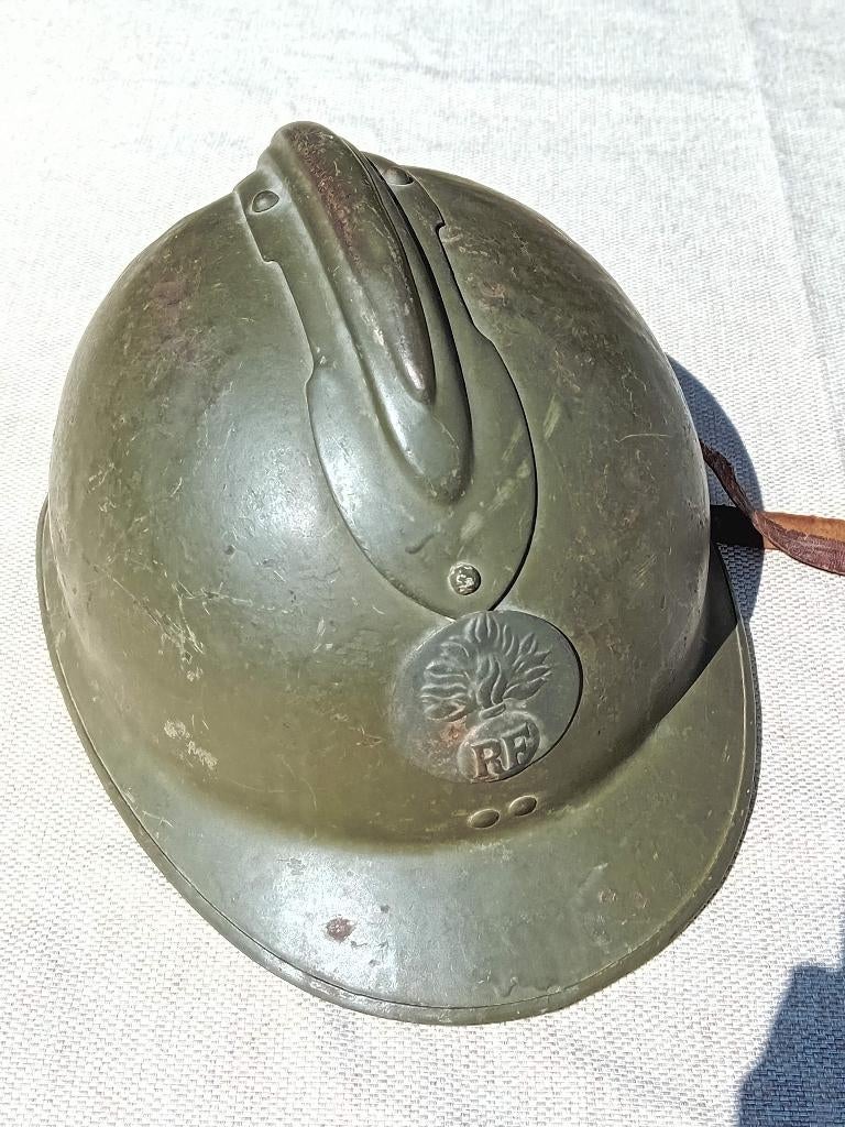 Franse Adrian helm m 1926 met binnenwerk, Verzamelen, Ophalen of Verzenden, Landmacht, Helm of Baret