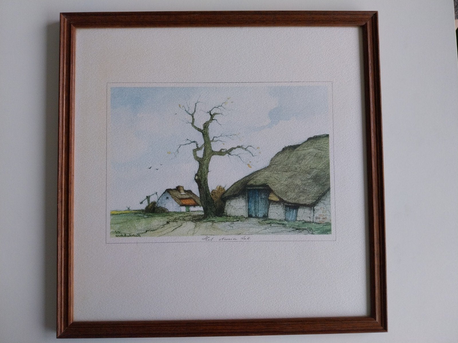 Le toit en paille, Antiquités & Art, Art | Eaux-fortes & Gravures, Enlèvement ou Envoi