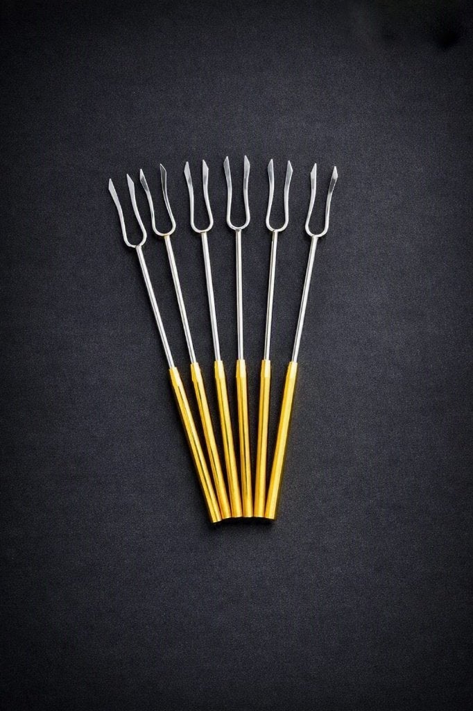 Série de 6 fourchettes à fondue vintage., Antiquités & Art, Enlèvement